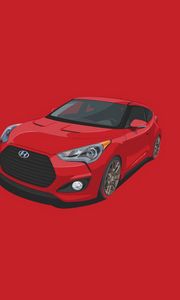 Preview wallpaper hyundai, veloster, red, minimalism