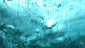 Preview wallpaper ice, bubbles, cranny, texture, blue
