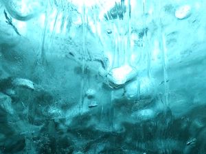 Preview wallpaper ice, bubbles, cranny, texture, blue