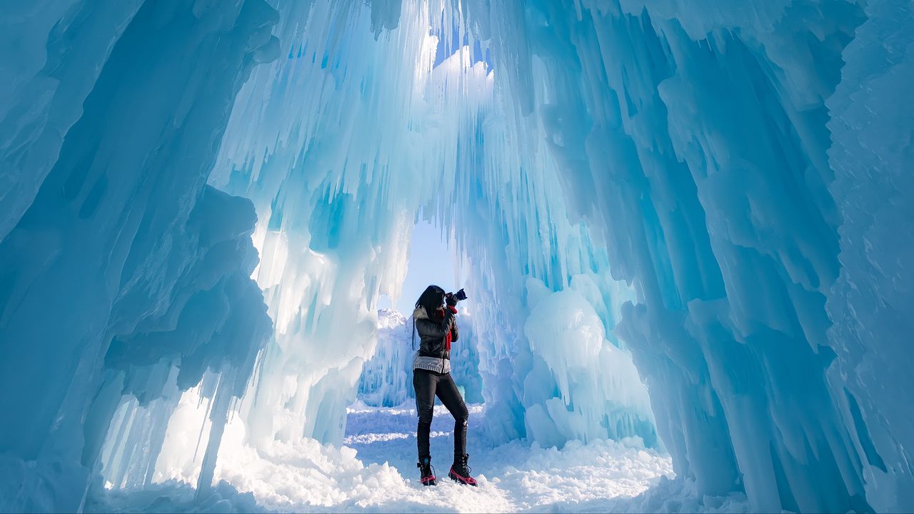 Wallpaper ice castle, photographer, ice, glacier