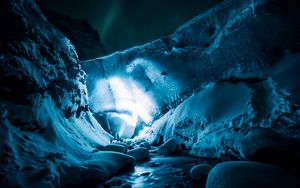 Preview wallpaper ice cave, night, ice