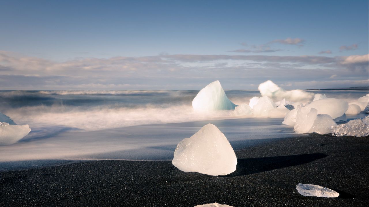 Wallpaper ice, coast, sea