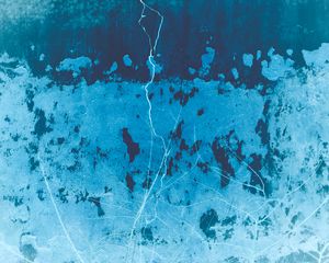 Preview wallpaper ice, cranny, blue, aerial view, texture