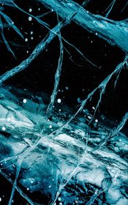 Preview wallpaper ice, cranny, surface, texture, blue