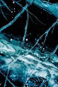 Preview wallpaper ice, cranny, surface, texture, blue