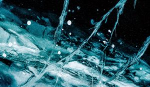 Preview wallpaper ice, cranny, surface, texture, blue