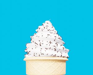 Preview wallpaper ice cream, chocolate, dessert, blue background