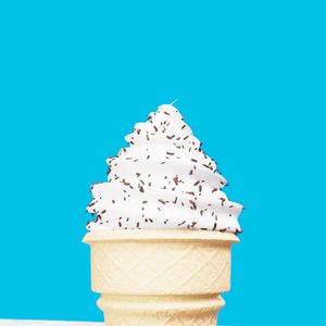 Preview wallpaper ice cream, chocolate, dessert, blue background