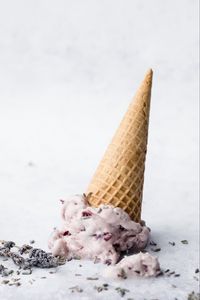 Preview wallpaper ice cream, cone, dessert, lavender