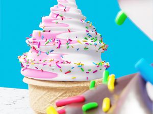 Preview wallpaper ice cream, dessert, food, bright, topping