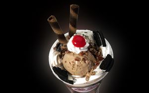 Preview wallpaper ice cream, dessert, oreo, frappuccino, waffles