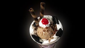 Preview wallpaper ice cream, dessert, oreo, frappuccino, waffles