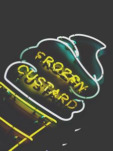 Preview wallpaper ice cream, inscription, neon, signboard