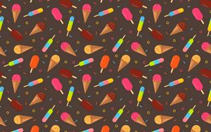 Preview wallpaper ice cream, multicolored, patterns, texture