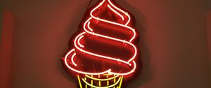 Preview wallpaper ice cream, neon, sign, light, glow