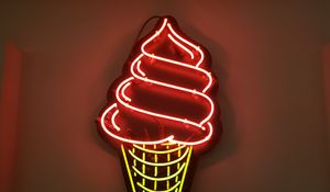 Preview wallpaper ice cream, neon, sign, light, glow