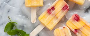 Preview wallpaper ice cream, peaches, fruits, ice