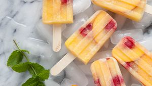 Preview wallpaper ice cream, peaches, fruits, ice