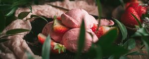 Preview wallpaper ice cream, strawberries, berries, dessert