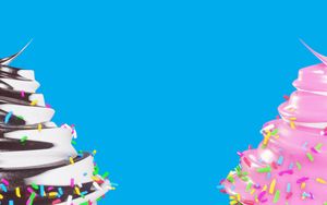Preview wallpaper ice cream, toppings, dessert, blue background