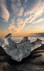 Preview wallpaper ice floe, ice, sea, sky, macro