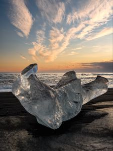 Preview wallpaper ice floe, ice, sea, sky, macro