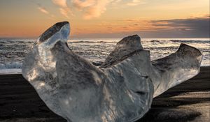 Preview wallpaper ice floe, ice, sea, sky, macro