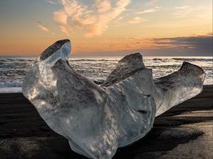 Preview wallpaper ice floe, ice, sea, sky, macro