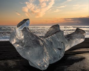 Preview wallpaper ice floe, ice, sea, sky, macro