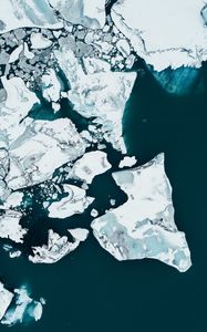 Preview wallpaper ice floe, iceberg, glacier, aerial view