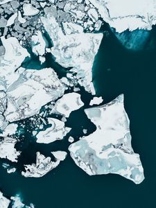 Preview wallpaper ice floe, iceberg, glacier, aerial view