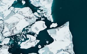 Preview wallpaper ice floe, iceberg, glacier, aerial view