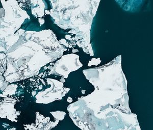 Preview wallpaper ice floe, iceberg, glacier, aerial view