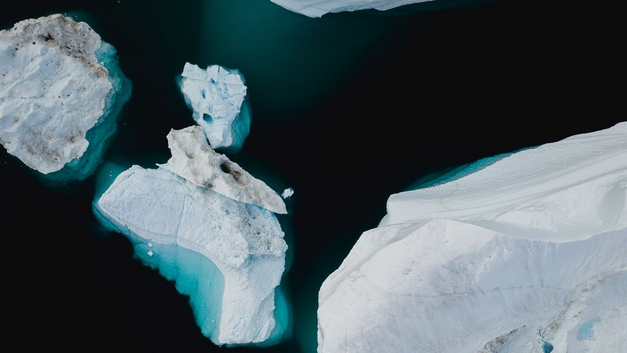 Wallpaper ice floes, ice, aerial view