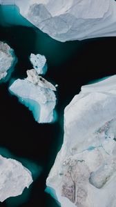 Preview wallpaper ice floes, ice, aerial view