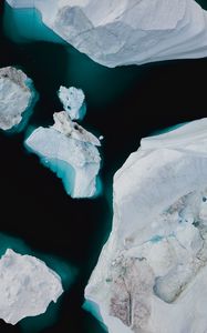 Preview wallpaper ice floes, ice, aerial view