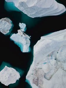 Preview wallpaper ice floes, ice, aerial view