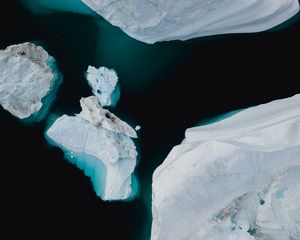 Preview wallpaper ice floes, ice, aerial view