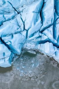 Preview wallpaper ice, glacier, snow, cranny, relief, blue, nature