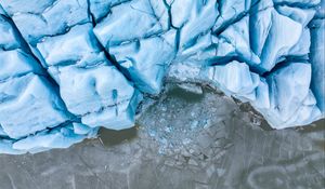 Preview wallpaper ice, glacier, snow, cranny, relief, blue, nature