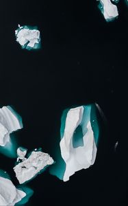 Preview wallpaper ice, ice floe, water, aerial view