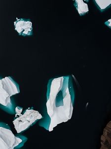 Preview wallpaper ice, ice floe, water, aerial view