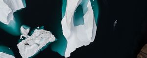 Preview wallpaper ice, ice floe, water, aerial view