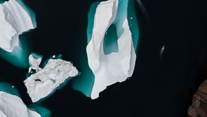 Preview wallpaper ice, ice floe, water, aerial view