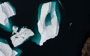 Preview wallpaper ice, ice floe, water, aerial view