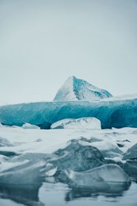 Preview wallpaper ice, ice floes, snow, snowy, peaks