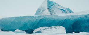 Preview wallpaper ice, ice floes, snow, snowy, peaks