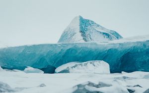 Preview wallpaper ice, ice floes, snow, snowy, peaks