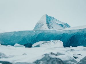 Preview wallpaper ice, ice floes, snow, snowy, peaks