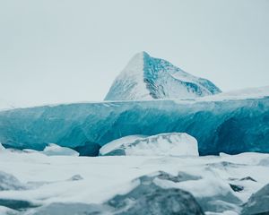 Preview wallpaper ice, ice floes, snow, snowy, peaks